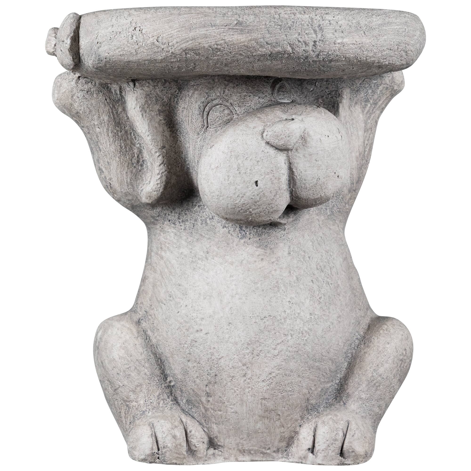 Dog Outdoor Garden Plant Stand - 12.25" - Gray